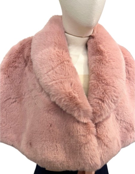 Fur-trimmed top with lace-up