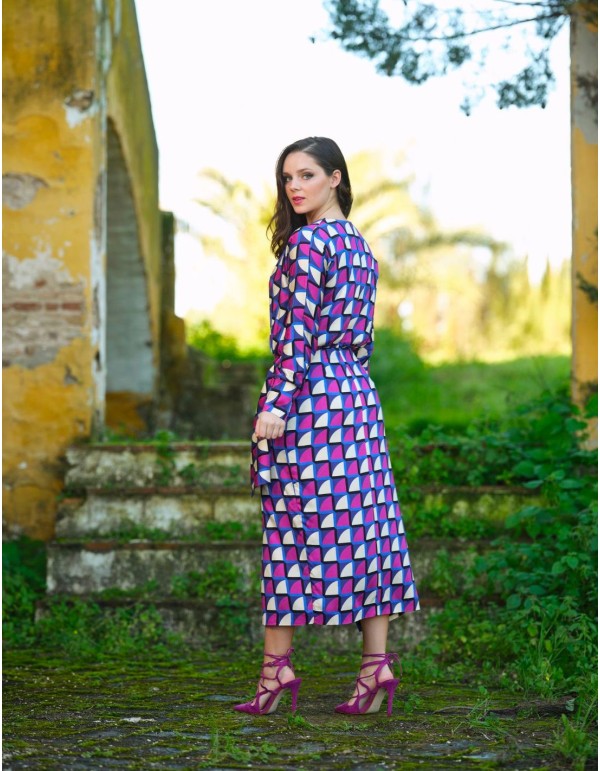 Cross-over printed cocktail dress 2