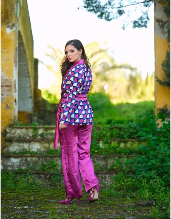 Knotted printed party blazer 2