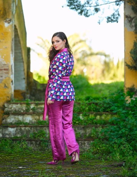 Knotted printed party blazer