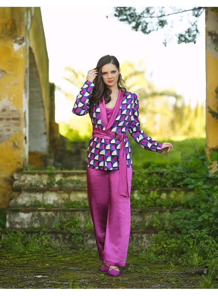 Knotted printed party blazer