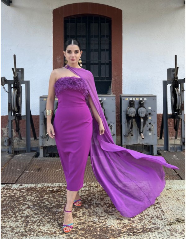 Long party cape in chiffon 2