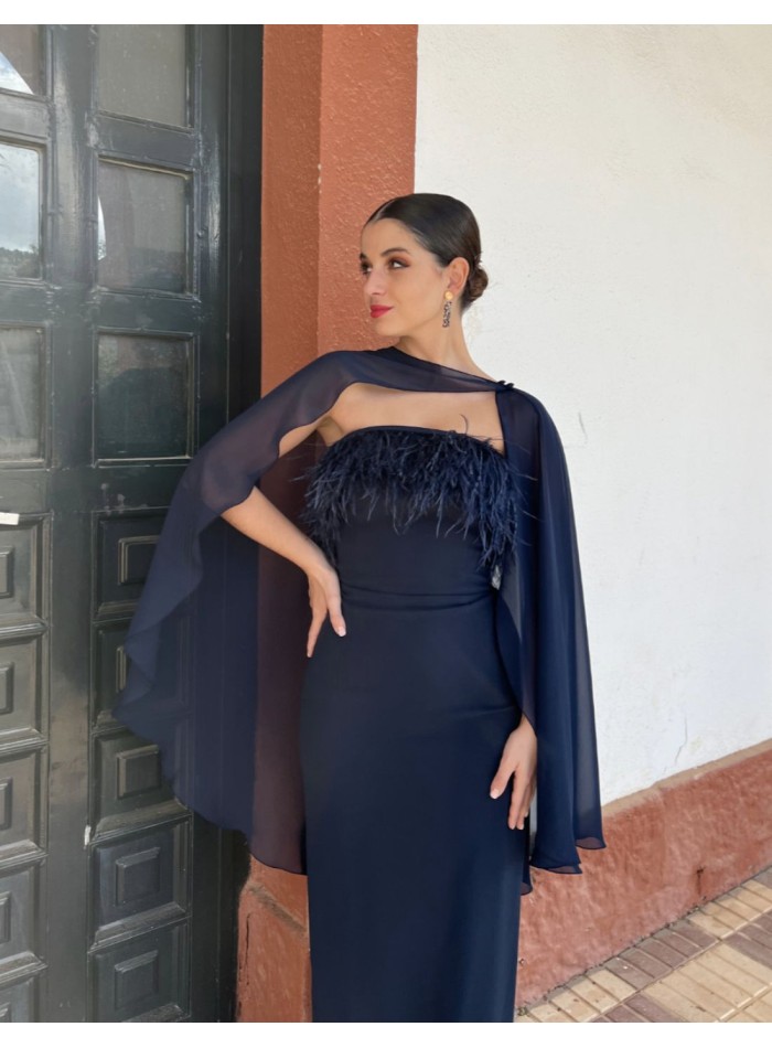 Short party cape in chiffon