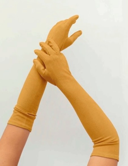 Longs gants en daim pour les invités