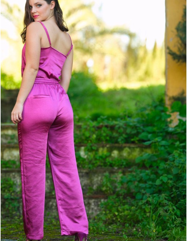 Party trousers with straight cut in satin 2