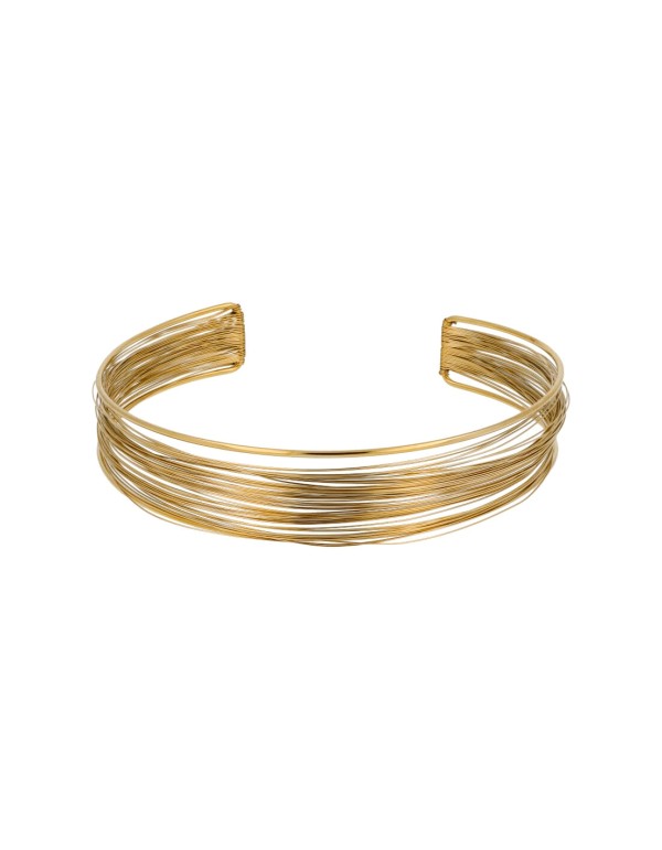 Gold rigid choker with threads