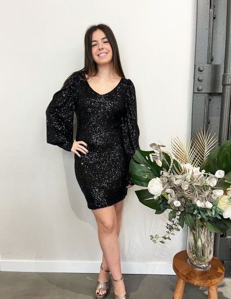 copy of Midi party dress with sequins and side slit