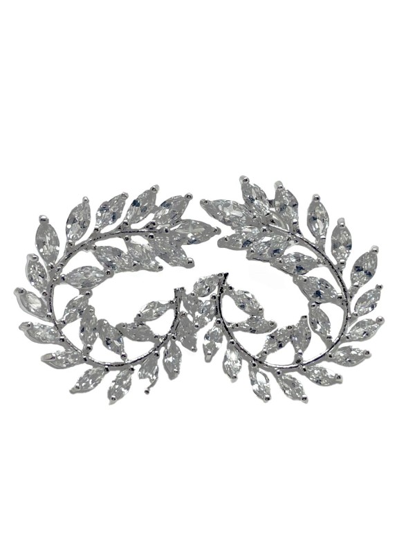 Pendientes de fiesta laurel con cristales