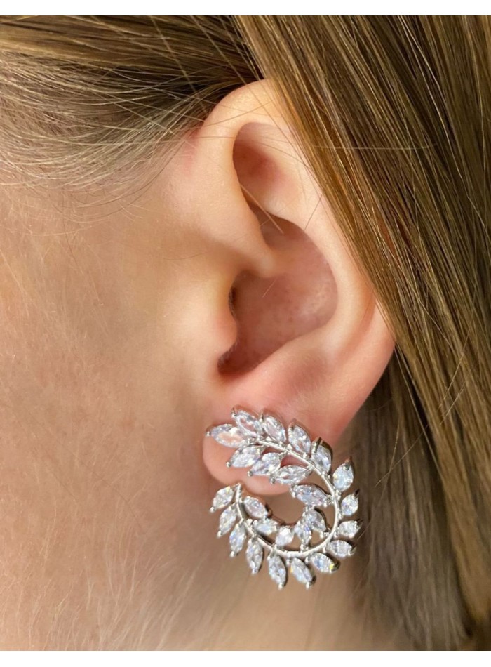 Laurel party earrings with crystals
