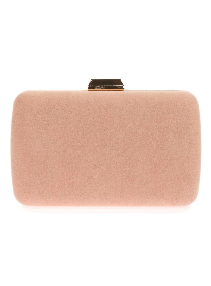 Basic suede evening clutch bag