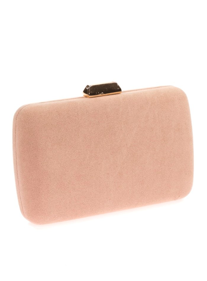 Basic suede evening clutch bag