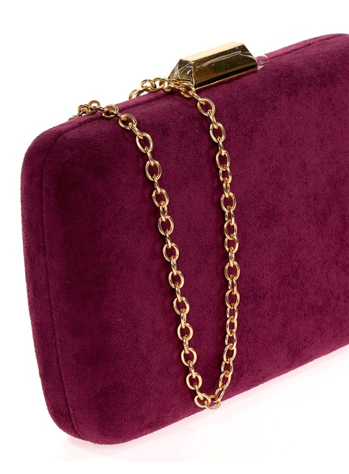 Basic suede evening clutch bag