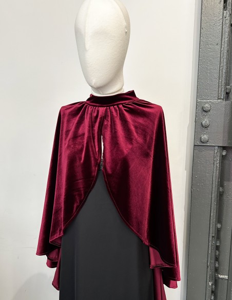 Velvet party cape with slit