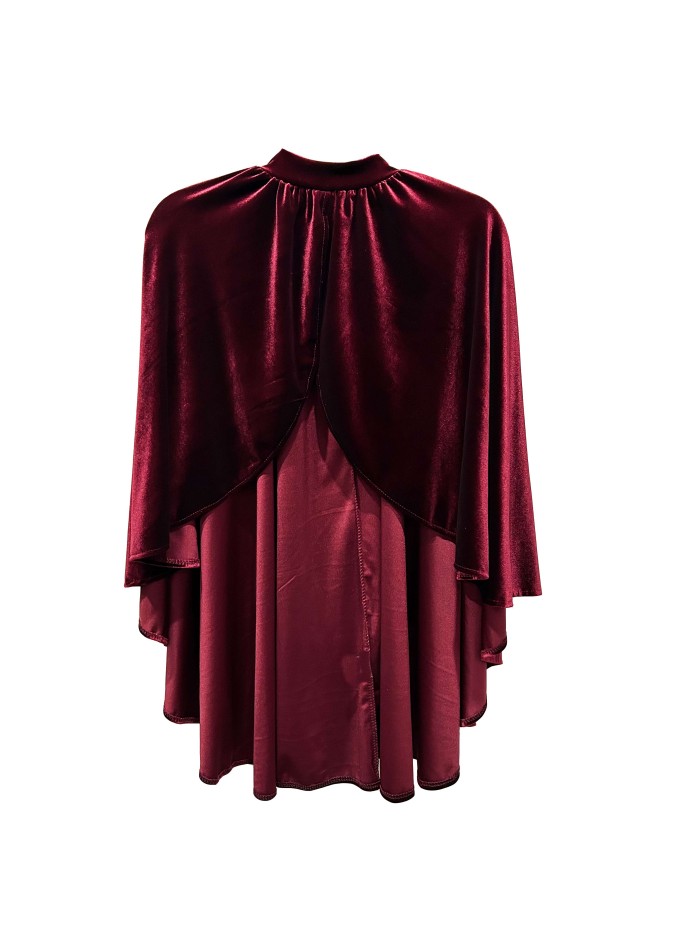 Velvet party cape with slit