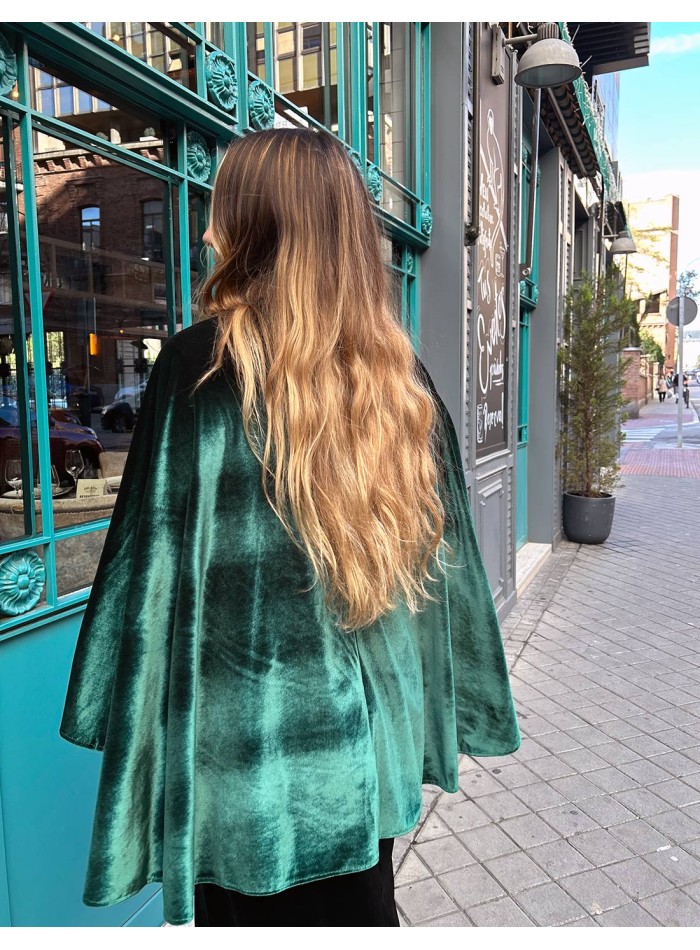 Velvet party cape with slit