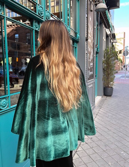 Velvet party cape with slit