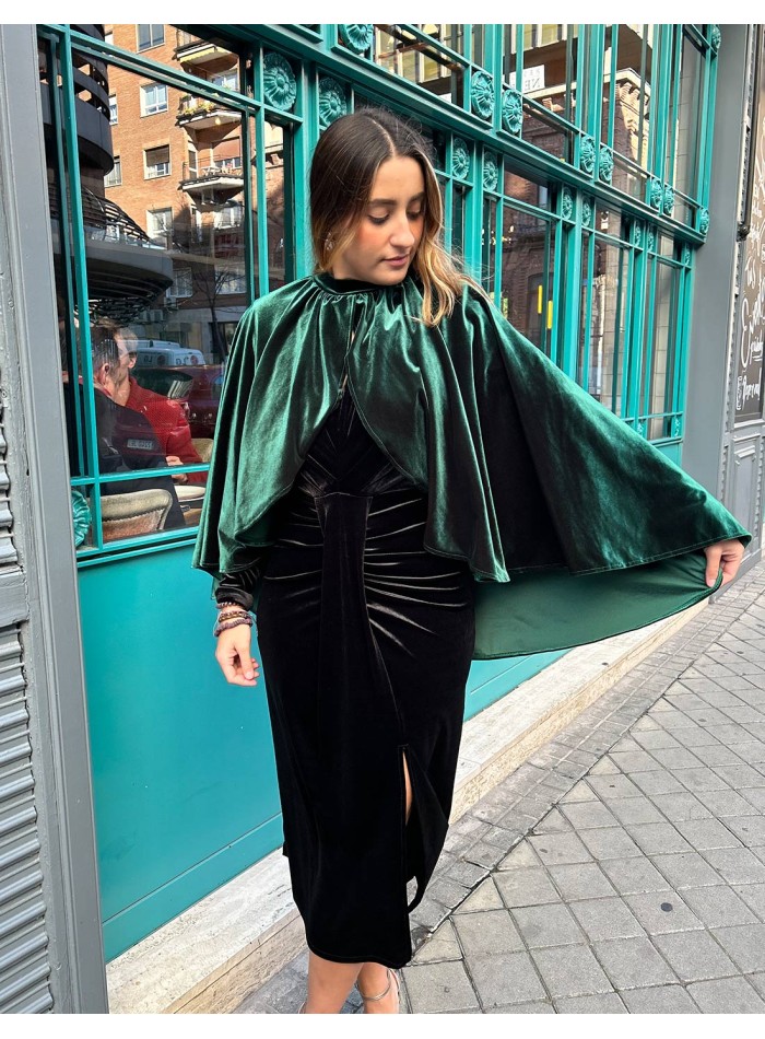 Velvet party cape with slit