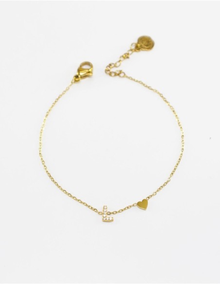 Pulsera con letra inicial de pedrería