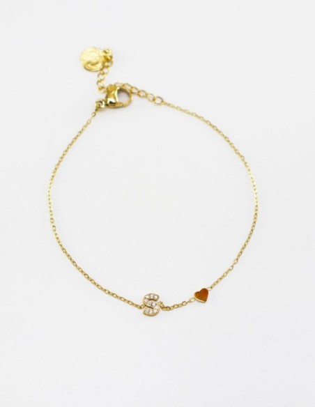 Bracelet avec lettre initiale en strass