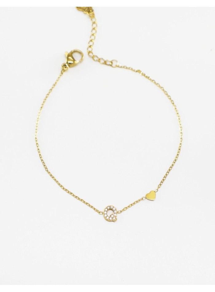 Bracelet avec lettre initiale en strass