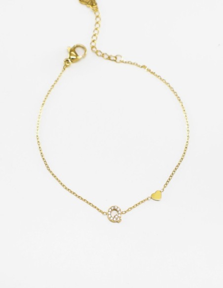 copy of Pendant with initial letter with rhinestones