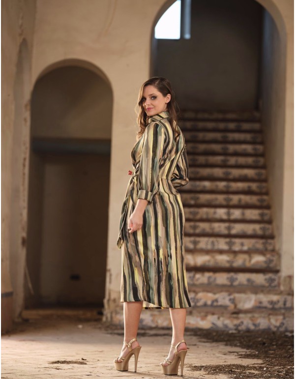 Watercolour print crossover cocktail dress 2