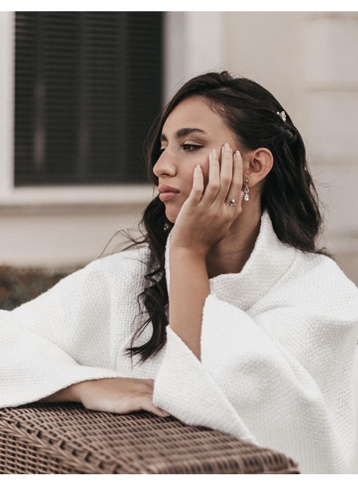 White party cape with fantasy buttons