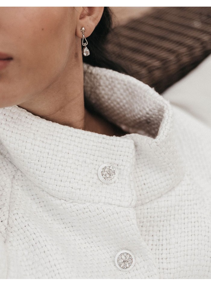 Cape de fête blanche avec Boutonnières fantaisie