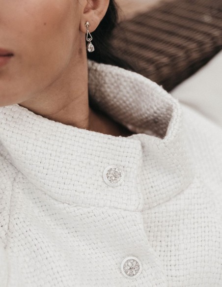 White party cape with fantasy buttons