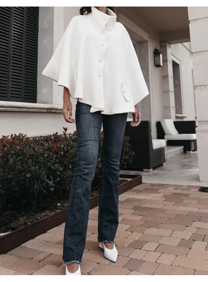 White party cape with fantasy buttons