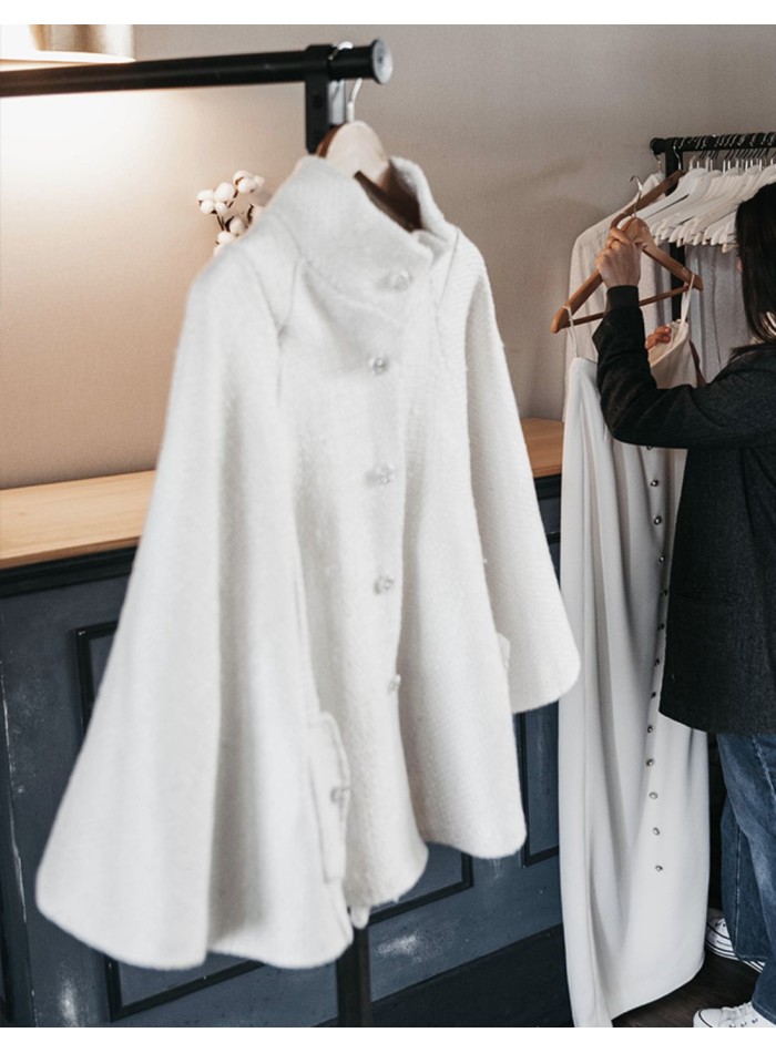 White party cape with fantasy buttons