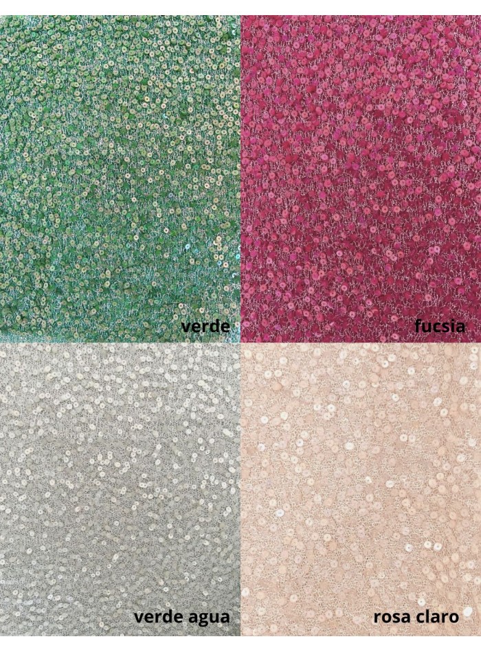 Vestido cóctel de fiesta con lentejuelas y aplique