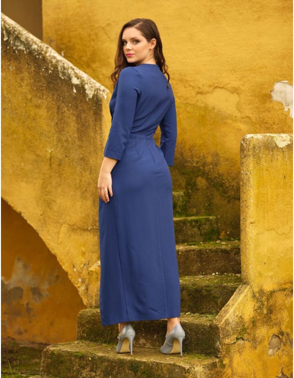 Vestido midi de fiesta en color azul. 2