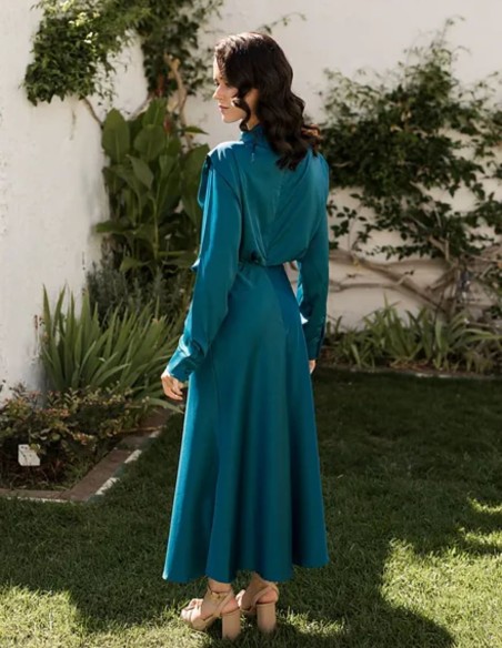 Robe midi à manches longues pour les fêtes