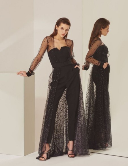 Conjunto dos piezas mono largo palabra de honor y chaqueta larga