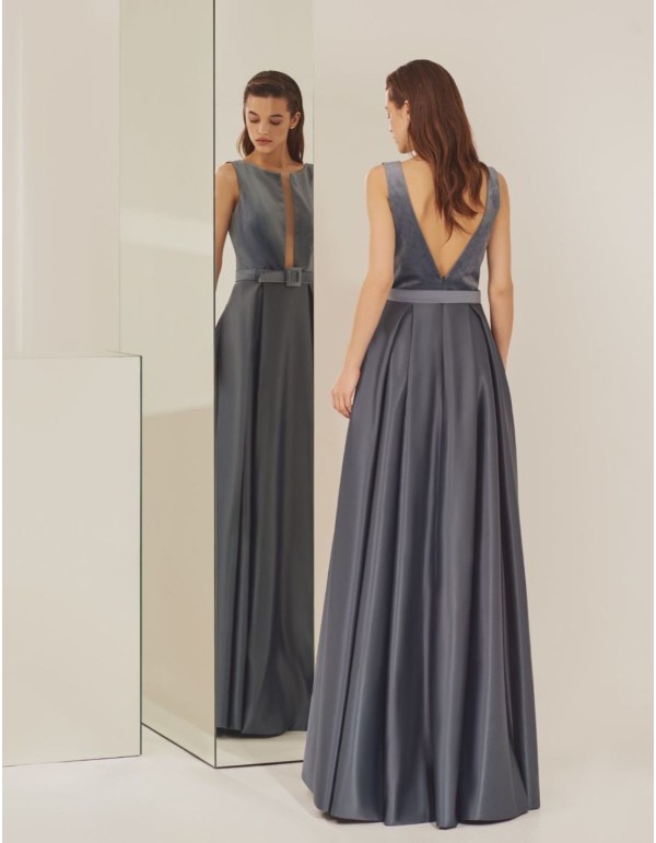 Robe longue combinée sans manches pour la fête 2