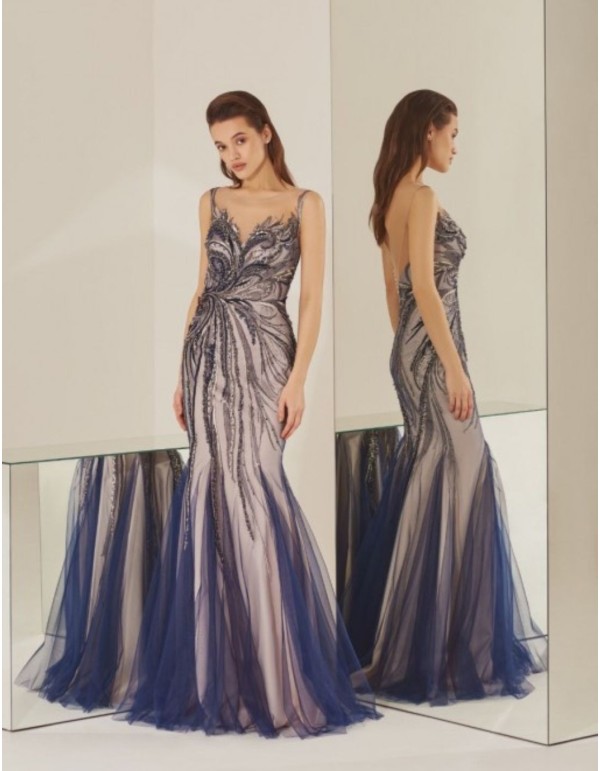 Tulle party dress with rhinestone bodice