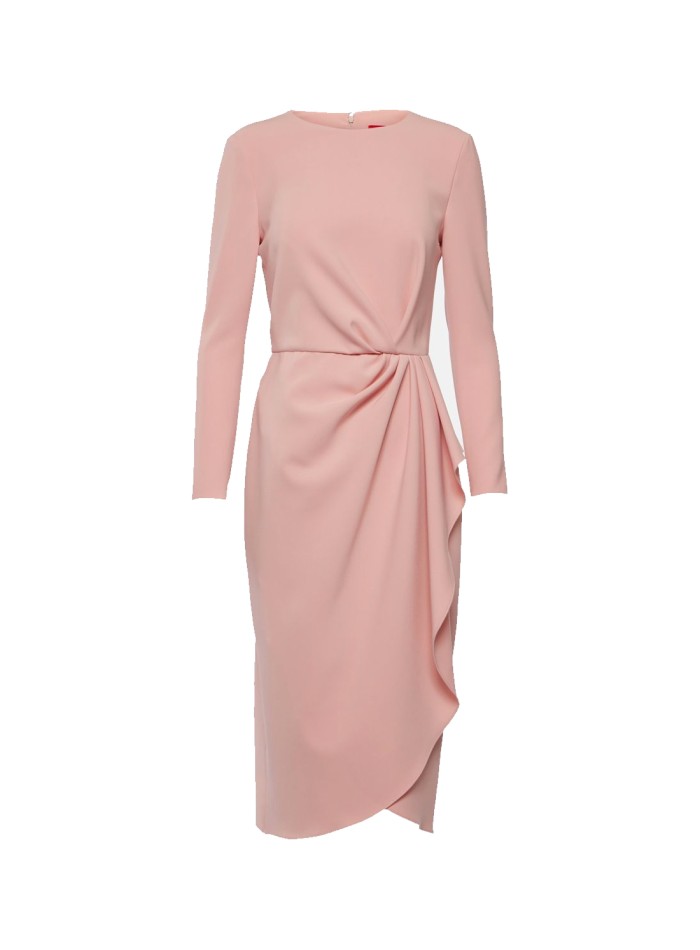 Vestido midi de fiesta con fruncido y cintura ceñida de Felipe Albernaz