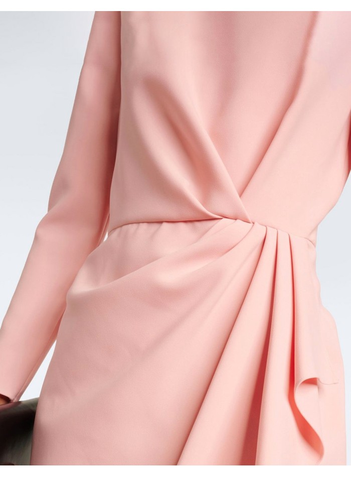 Vestido midi de fiesta con fruncido y cintura...