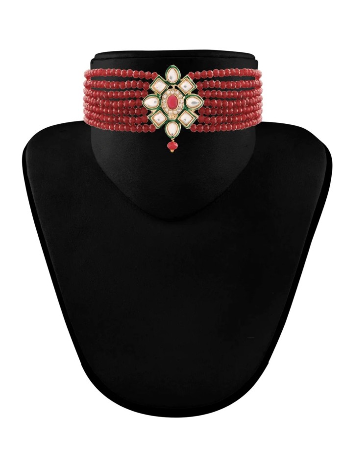 Choker de fiesta con piedras naturales y...