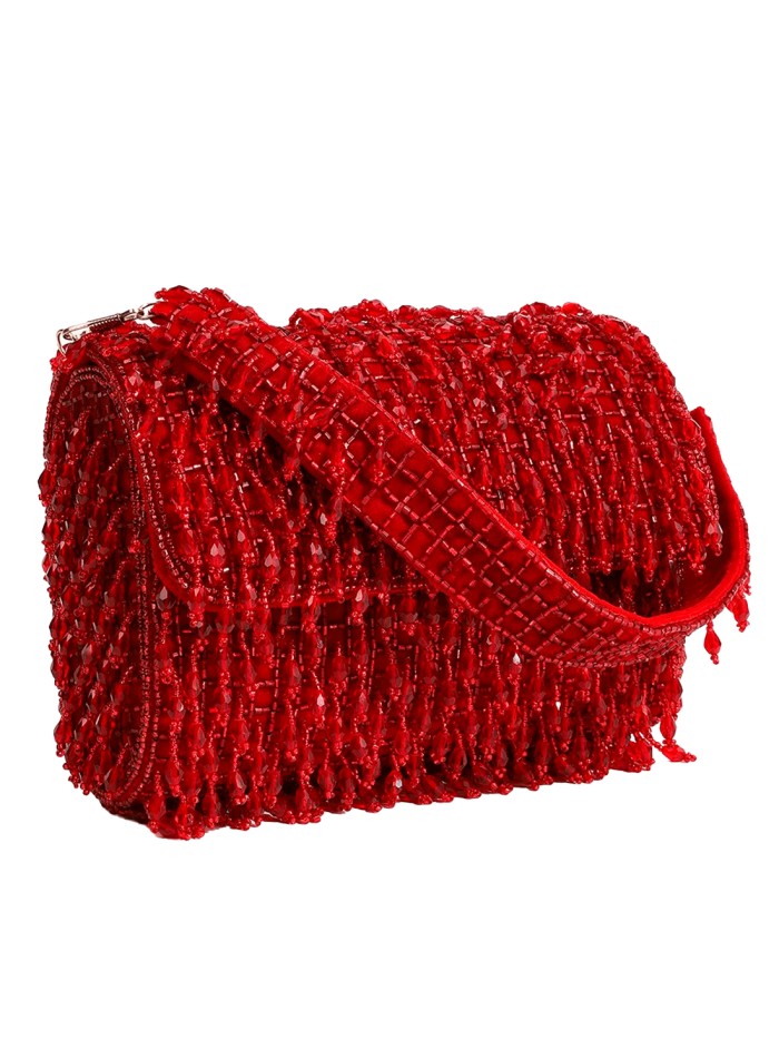 Sac de fête en strass avec cristaux et perles