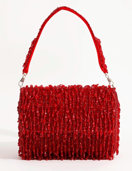 Sac de fête en strass avec cristaux et perles