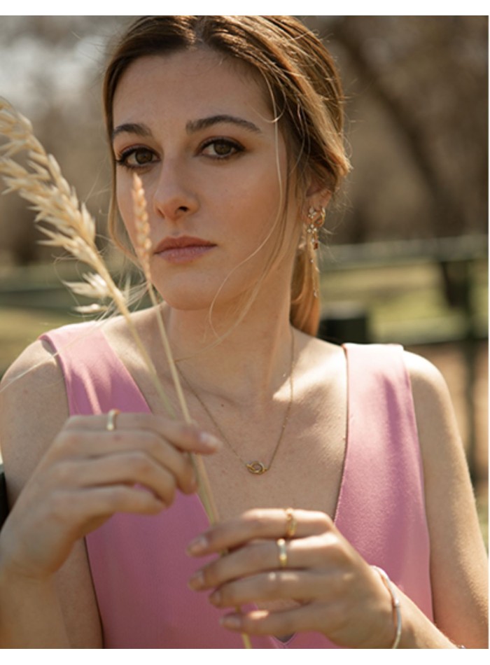 Robe de soirée midi en satin rose Camellia