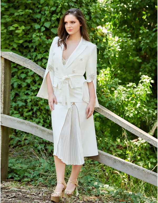 Jacket with rhinestone details