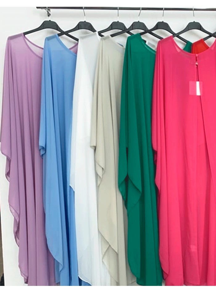 Multiposition chiffon guest cape