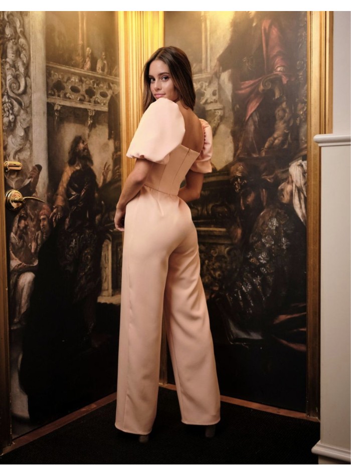 Combinaison de fête longue à encolure carrée et...