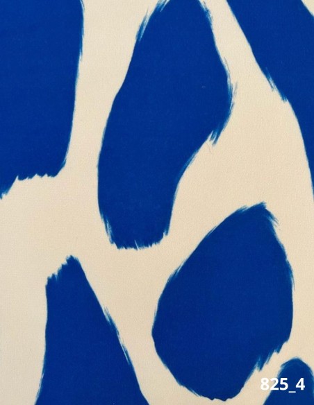 Vestido corto de fiesta estampado azul tropical y manga corta