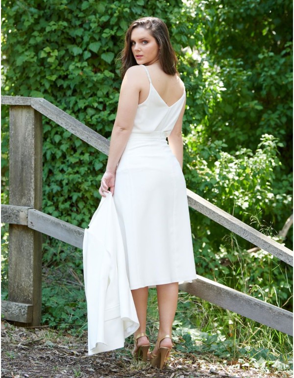 White pleated midi skirt. 2