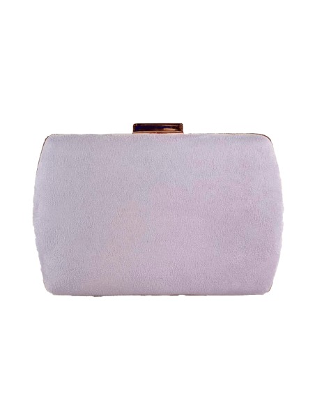 Evening clutch bag in suede with golden edges