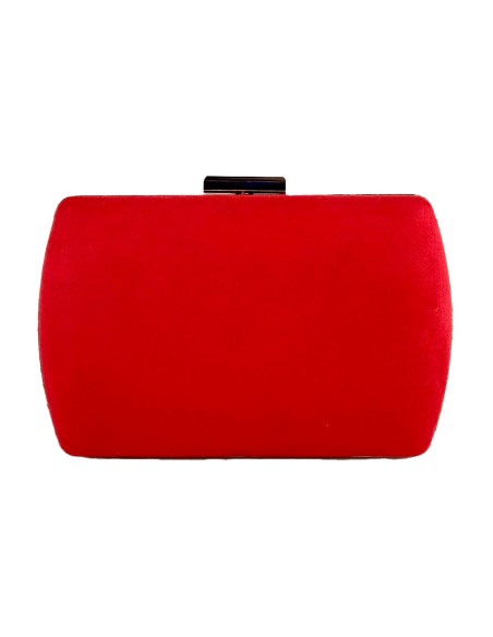 Evening clutch bag in suede with golden edges